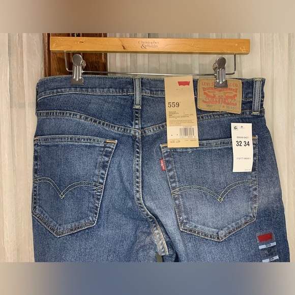 Men's Levi's® 559™ Stretch Relaxed Straight Fit Jeans Size 32W x 34L (NWT) Blue - Picture 8 of 10